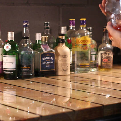 Glossy Resin Coated Gin Bar Made Using GlassCast 3 Epoxy Coating Resin